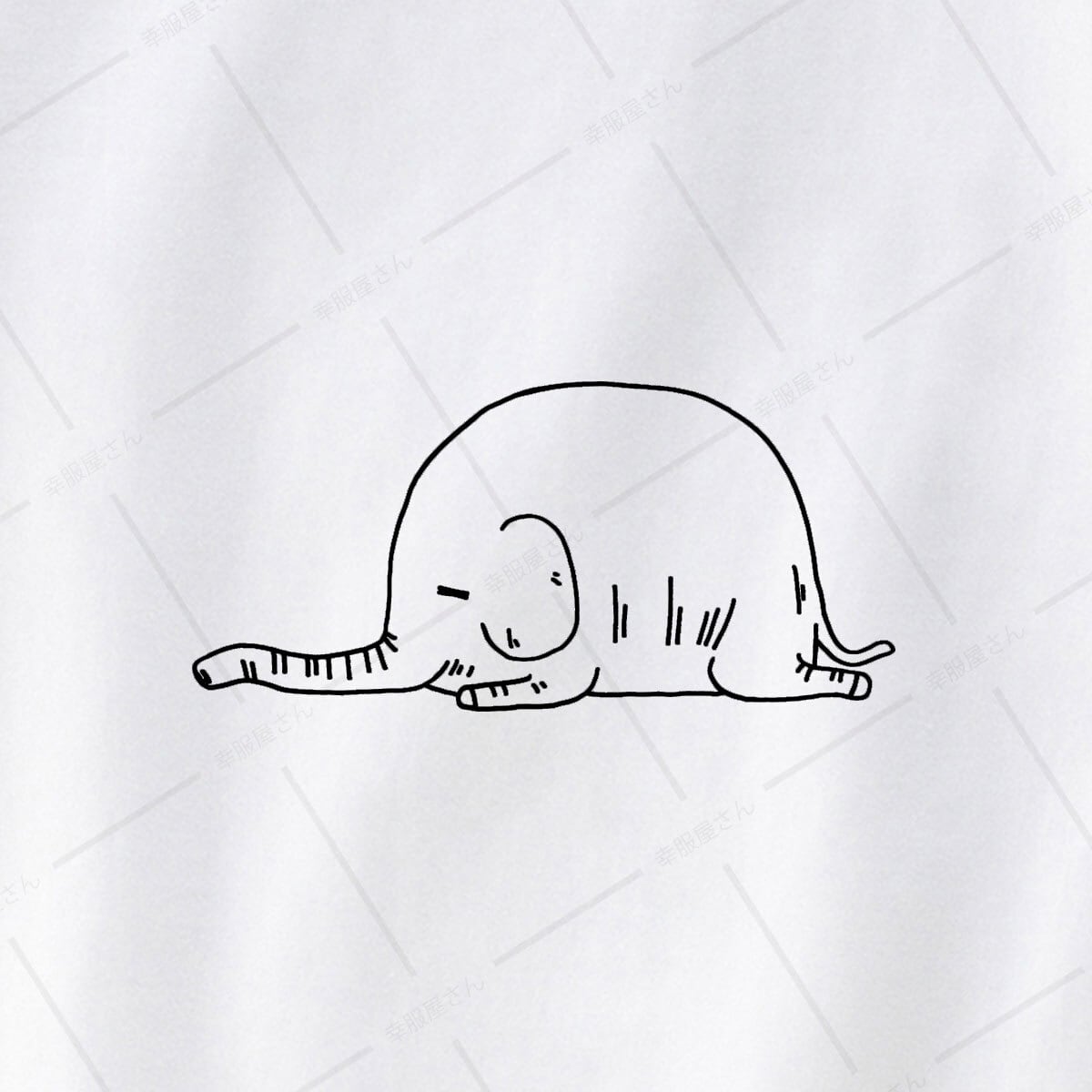 寝るゾウ Tシャツ am60 手描き アニマル ゆるキャラ