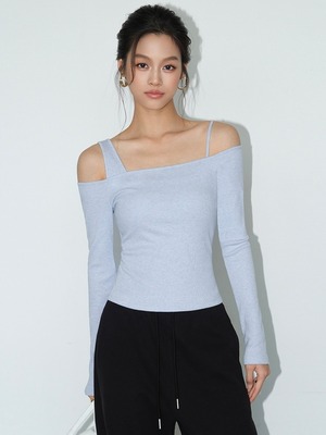 ダブルストラップ オフショルダーニット