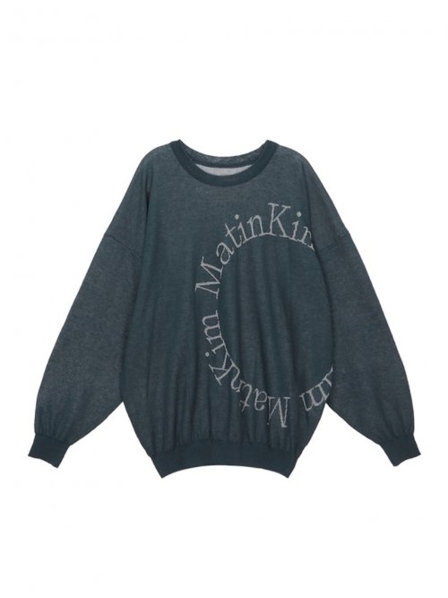 [MATIN KIM] MATIN BIG ROUND KNIT PULLOVER IN SMOKE BLUE