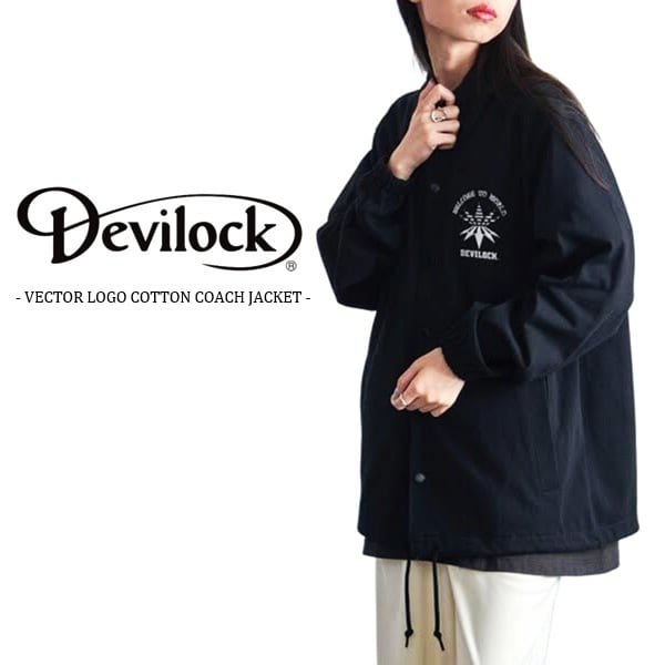 DEVILOCK デビロック「VECTOR LOGO COTTON COACH JACKET」コットン