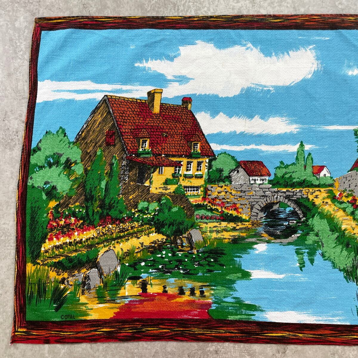 フランス 風景画 タペストリー ファブリックポスター 67×49 インテリア