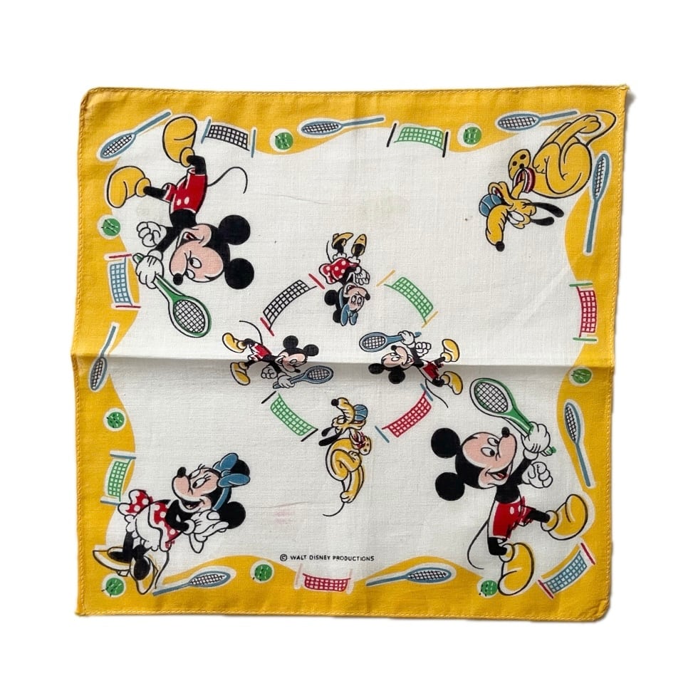 【Good】1960s Disney ミッキー ミニー ヴィンテージハンカチ