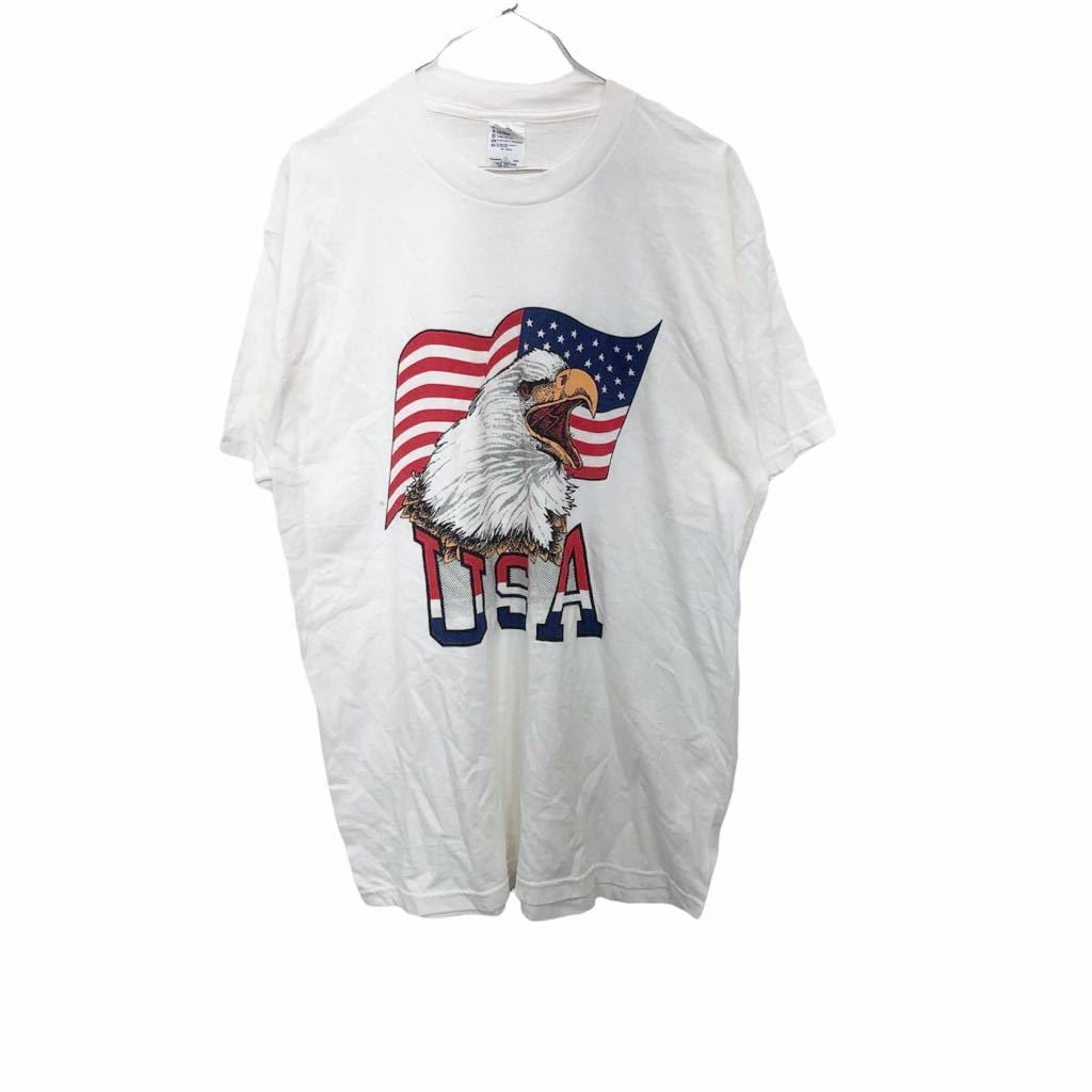 DELTA 半袖Tシャツ Lサイズ ホワイト デルタ イーグル USA シルク