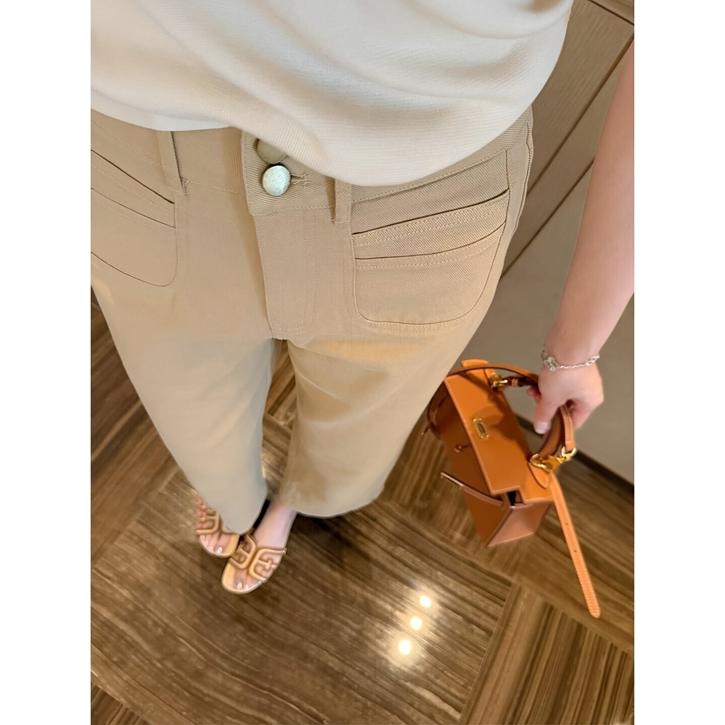 ダブルボタン セミフレアパンツ RA3316