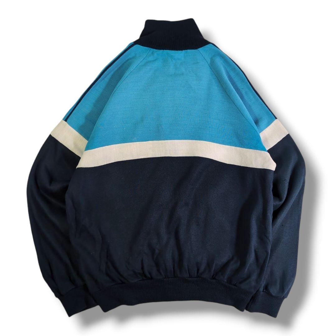 adidas 90s ビンテージ トラックジャケ　ホワイトブルー レトロデザイン adidas 90s ビンテージ トラックジャケ ホワイトブルー レトロデザイン