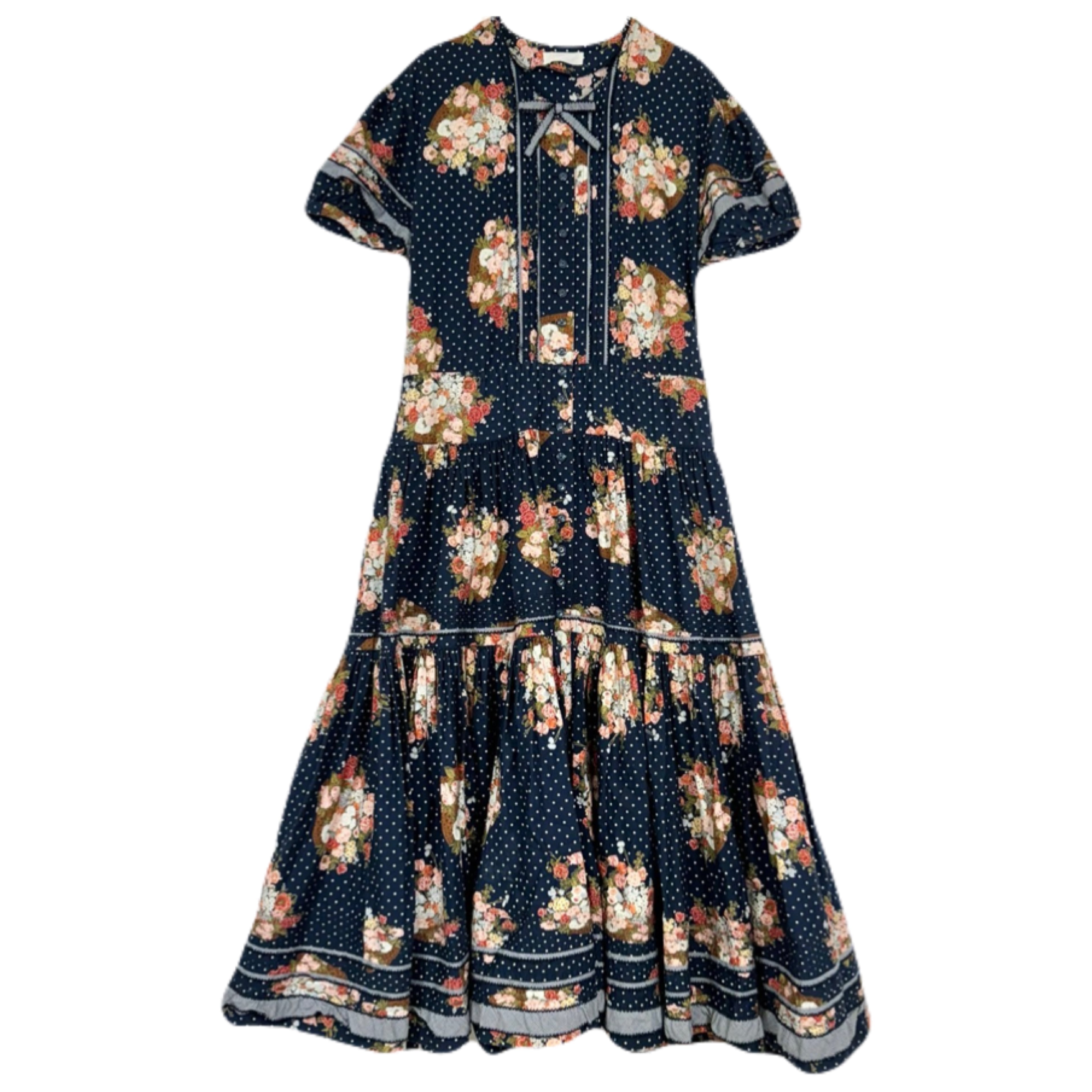 WONDERFUL WORLD ギンガムチェック切り替えワンピース | ピンク