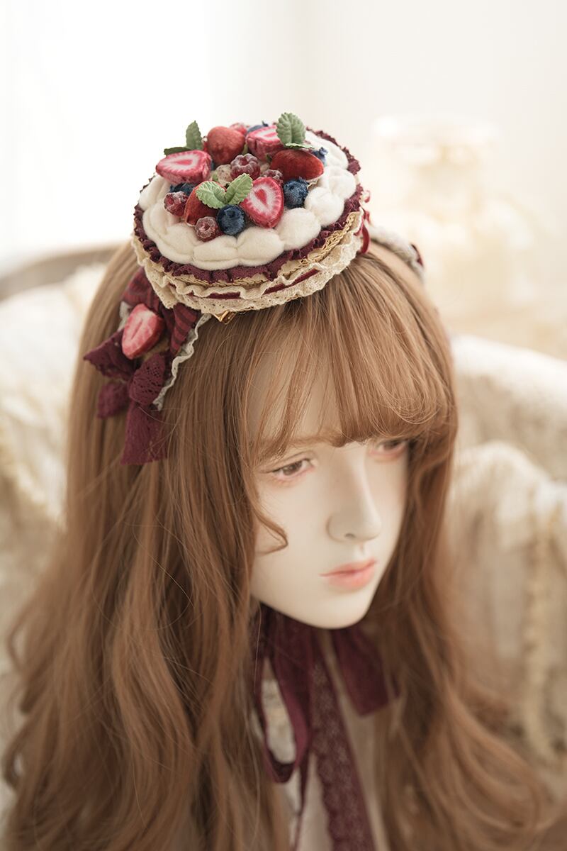 フルーツタルト カクテルハット+トレイ+ヘアバンド(3点セット