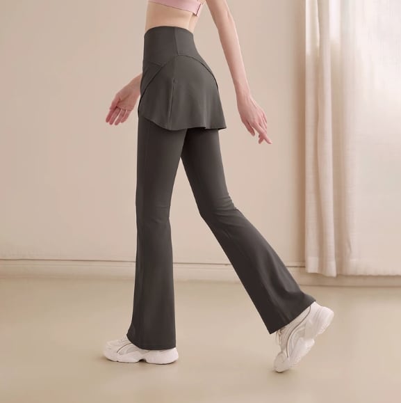 アシンメトリーラップ風 フレアロング パンツ 4カラー 00282