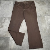 70's brown boots cut denim pants