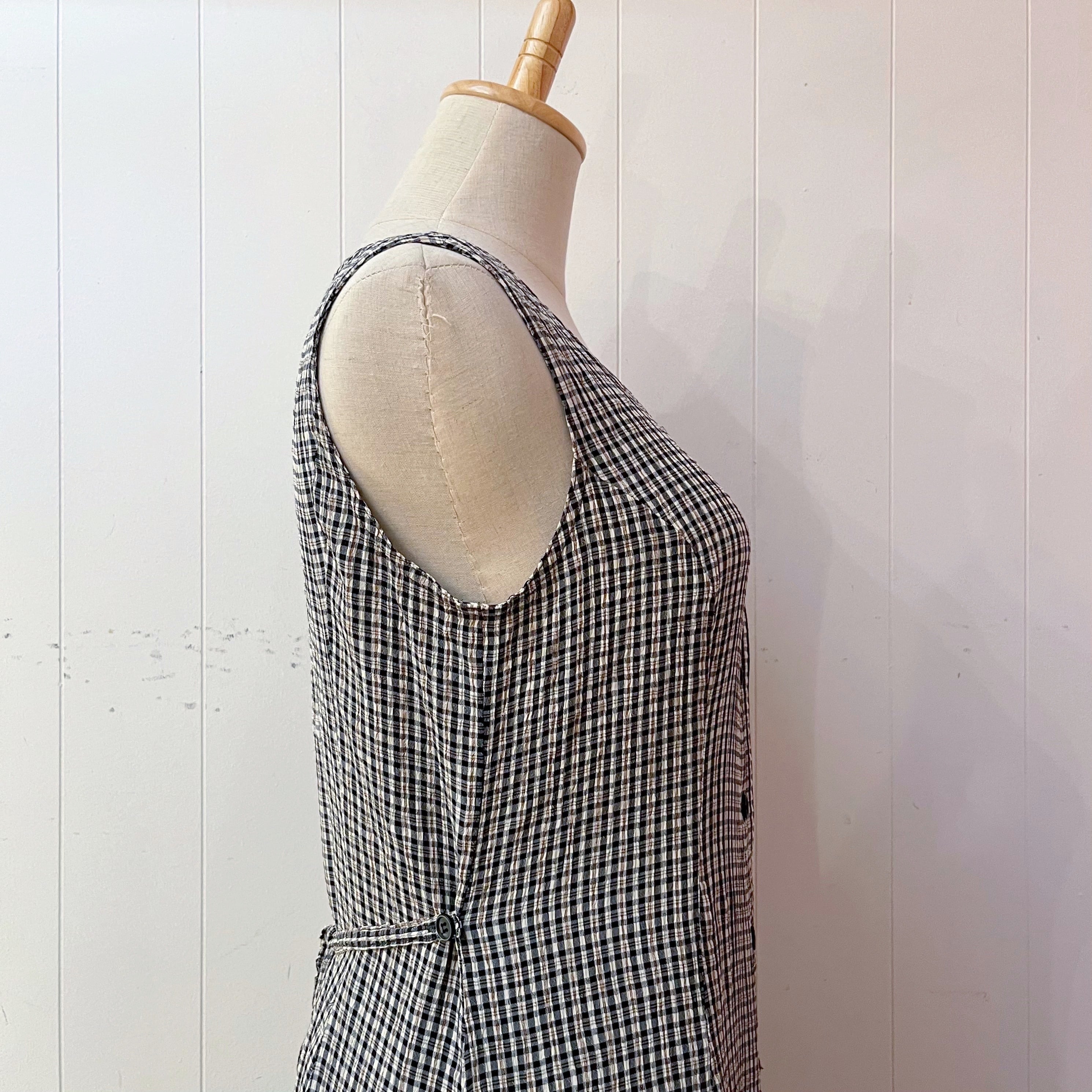 check front button jumper skirt