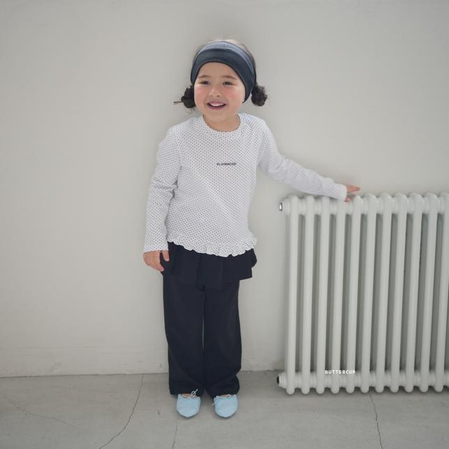 【取寄】buttercup｜dot frill single tee	ドットフリルシングルT｜XS-XL｜kids｜26 spring