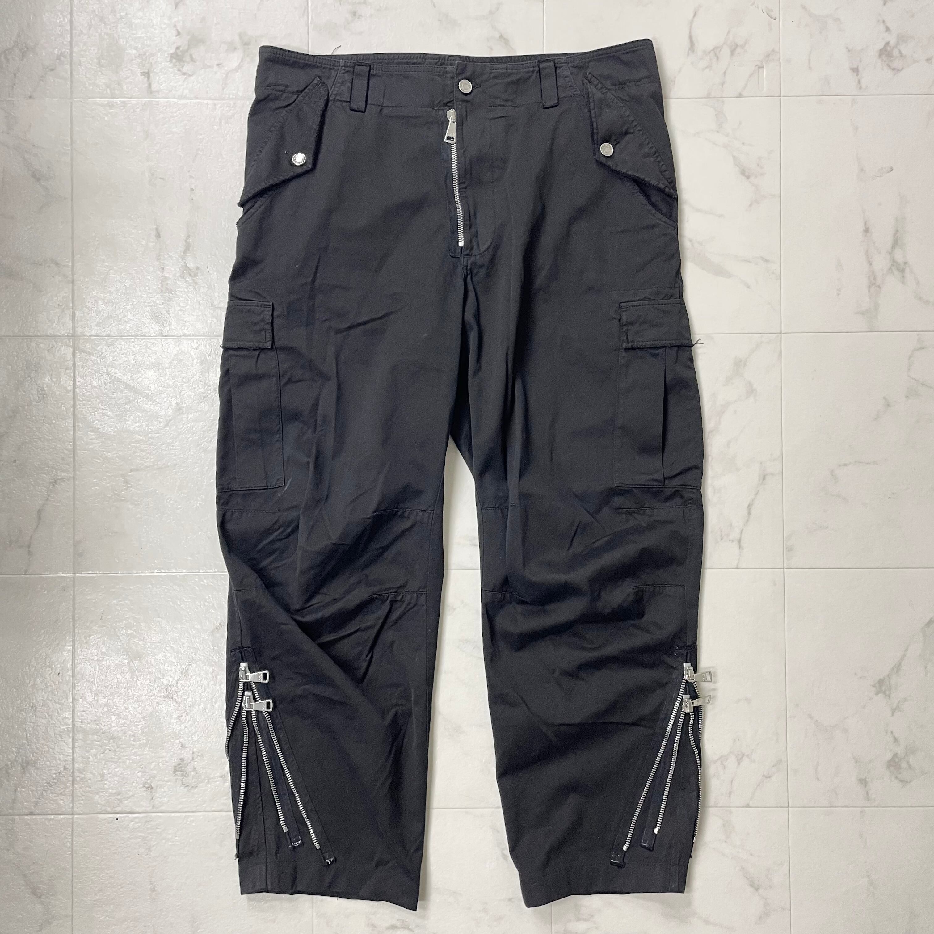 DOLCE&GABBANA SIDE DOUBLE ZIP WIDE CARGO PANTS ドルチェアンド