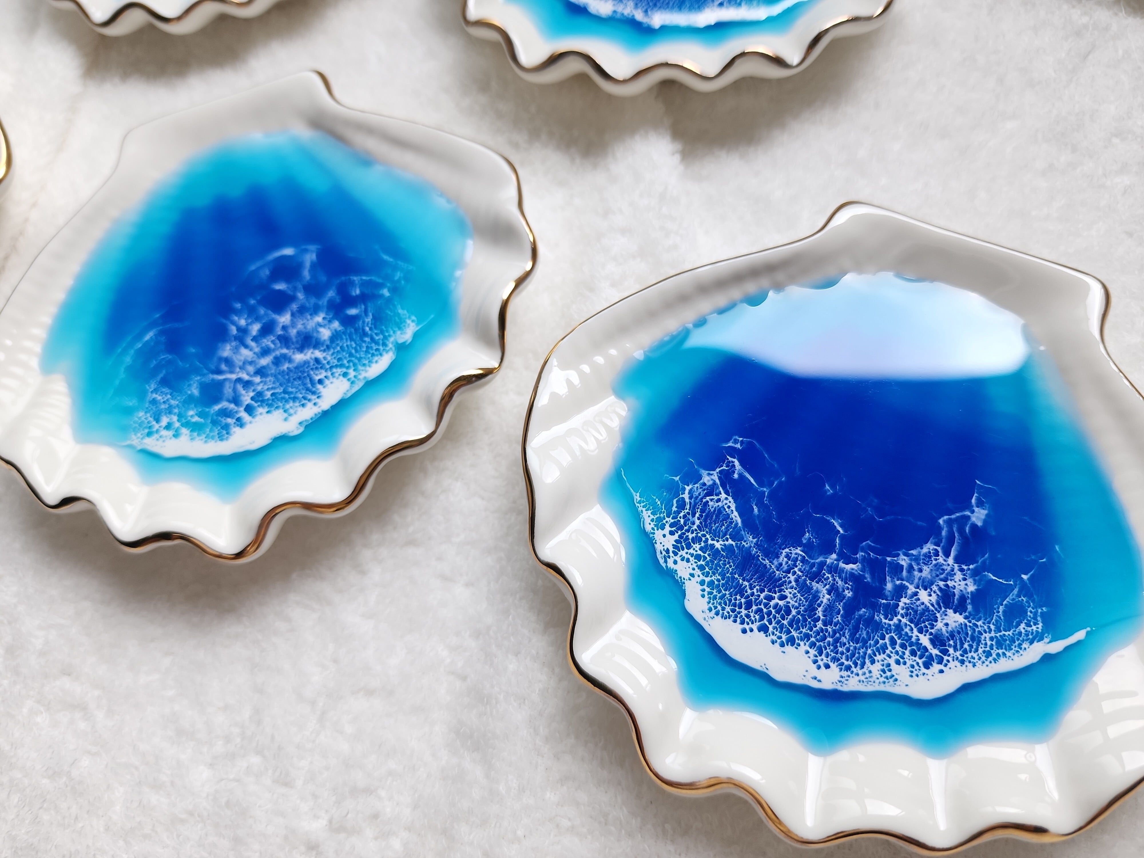 344.オーシャンレジンアート 貝トレー