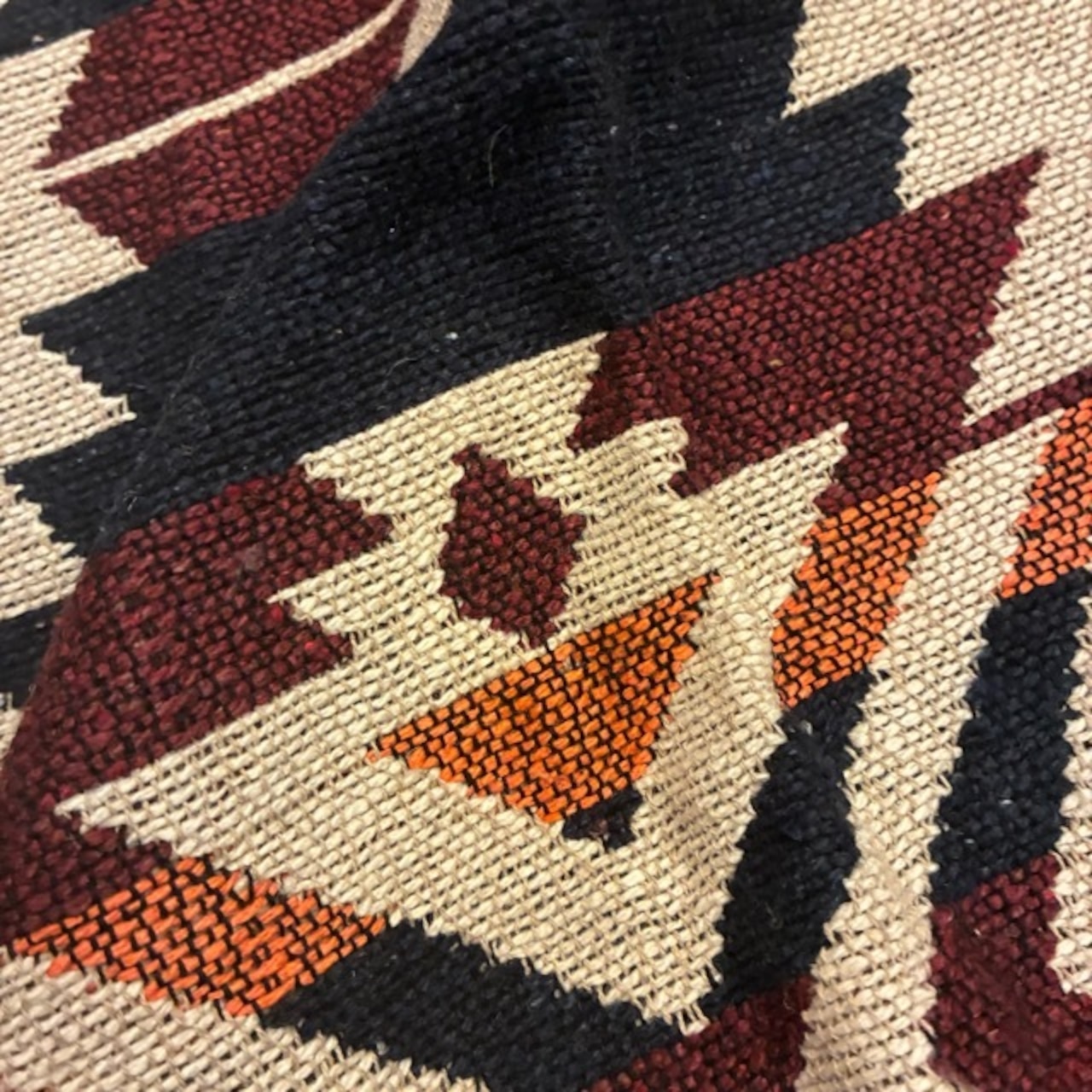 India Chimayo rug　チマヨラグ　125×175cm  オルテガ　アイボリー　2人掛けソファ　ビーチマット　ソファカバー　ベッド　リビング　車内マット　コットン　綿