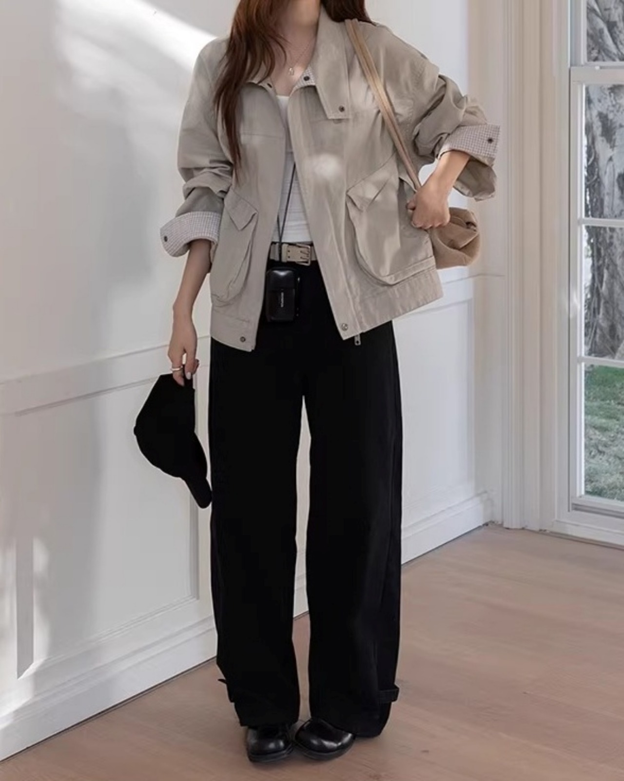Check accent utility Jacket L0159