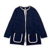 カシミヤ100% TRANS WORK トランスワーク ニット カーディガン 羽織 38 /ネイビー系 三陽商会