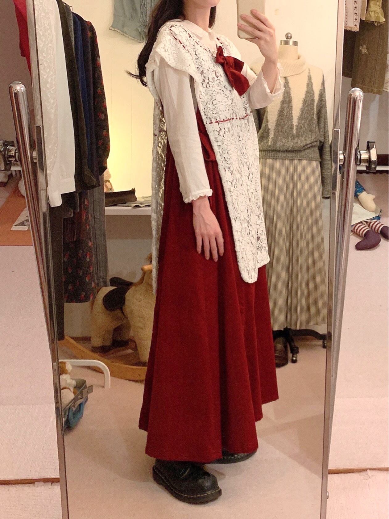 original : landmark jumper skirt / red × white