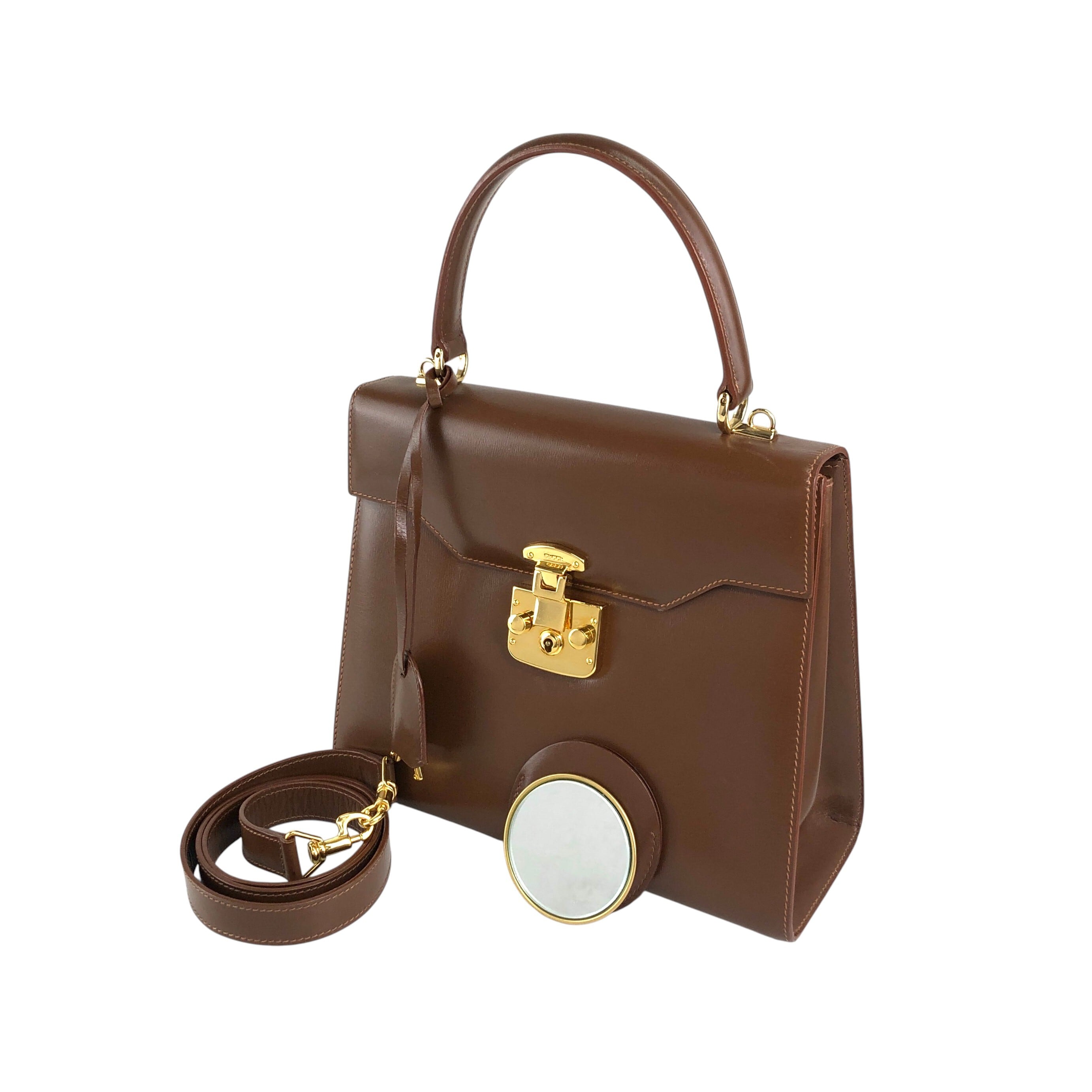 GUCCI グッチ ショルダーバッグ ブラウン レディロック レザー 2WAY