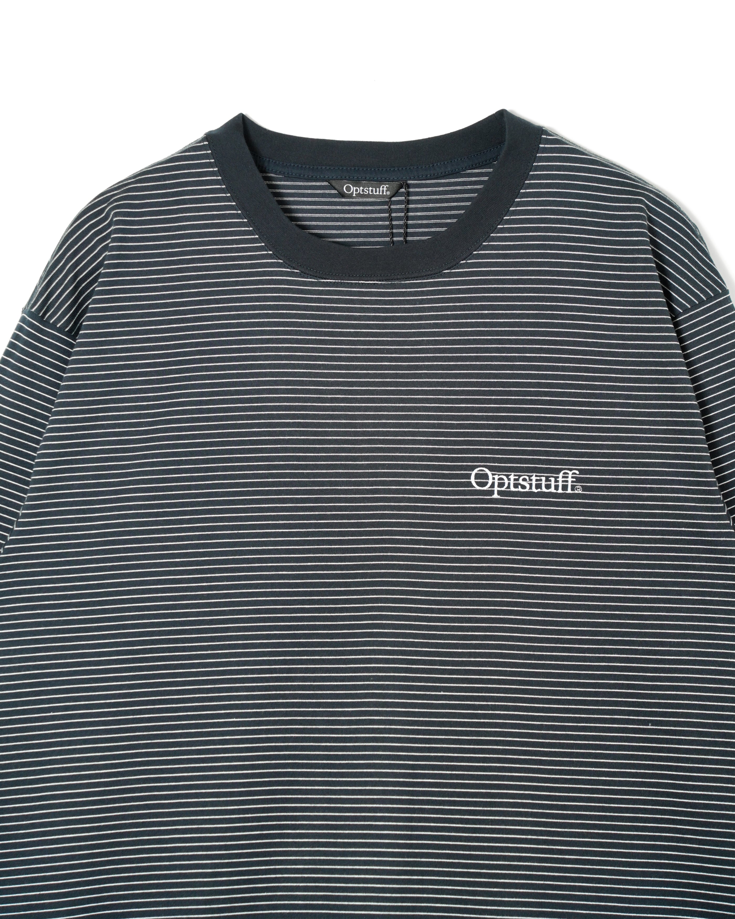 optstuff　DRAWSTRING BORDER T-SHIRT OPTSTUFF] DRAWSTRING BORDER LONG SLEEVE T-SHIRT (NAVY) | OPTSTUFF