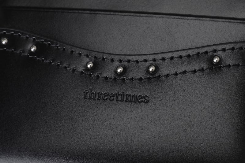 threetimes] Classic stud card holder Black 正規品 韓国