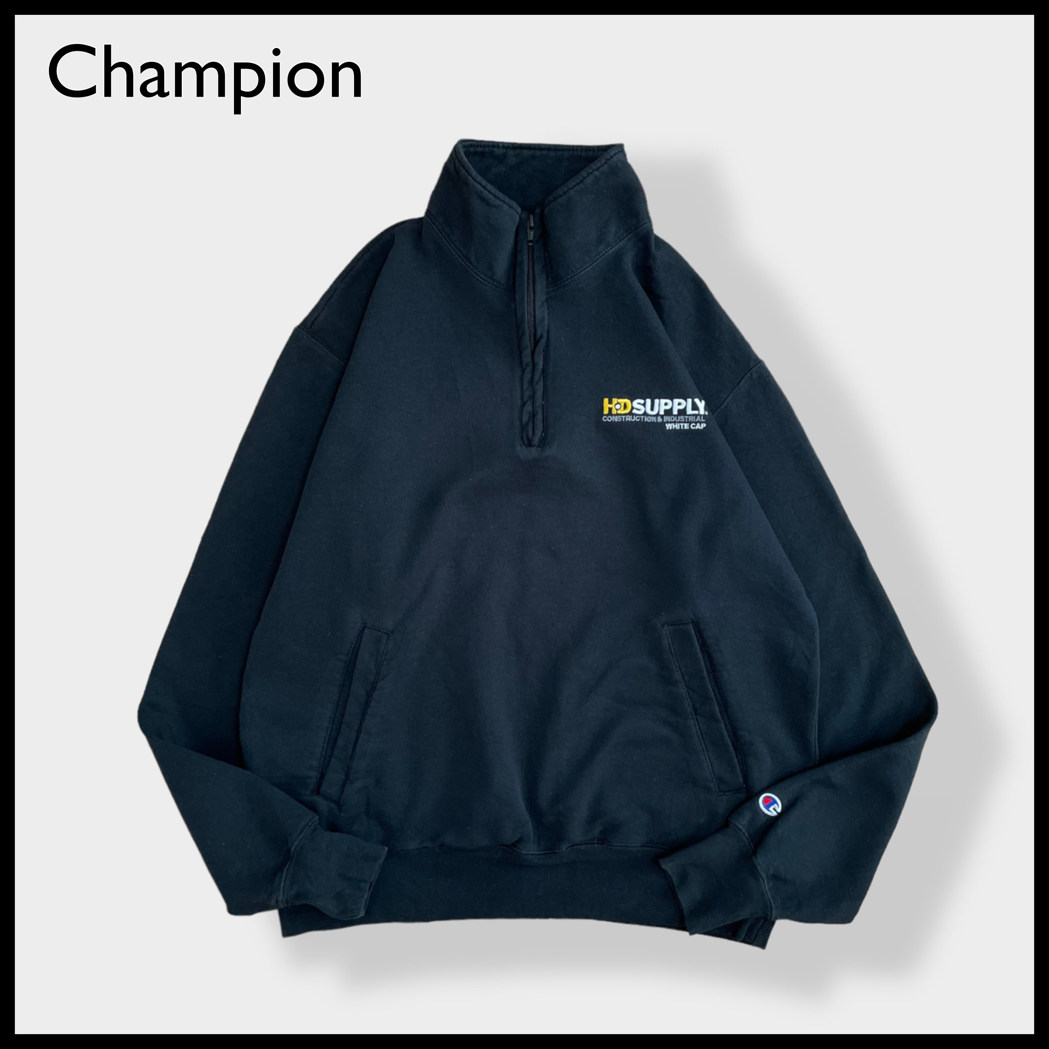 champion】企業系 刺繍ロゴ HD SUPPLY ワンポイント ハーフジップ