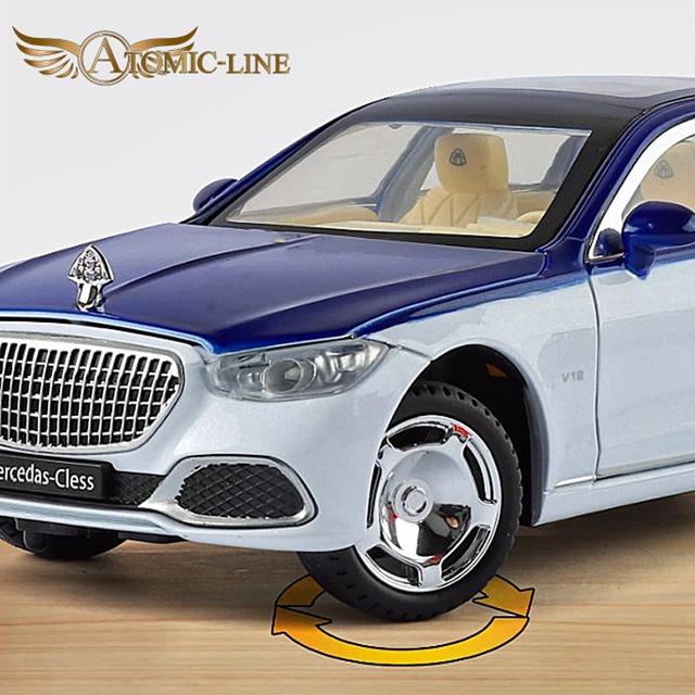 Mercedes マイバッハ S680 キーレスリモコン 1/24 ミニカー 全3色 ライト点灯 エンジンサウンド 合金モデル 模型 ジオラマ