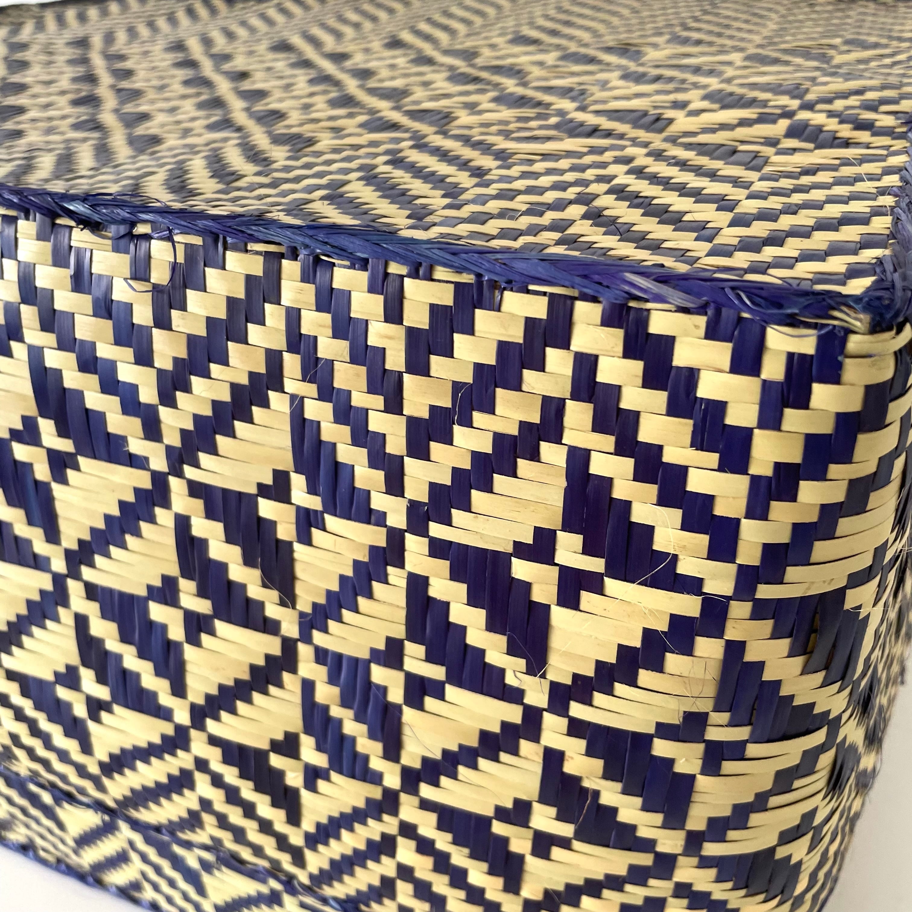 Rectangular colourful basket LL w41cm×30cm×h23cm四角カラフル蓋付き