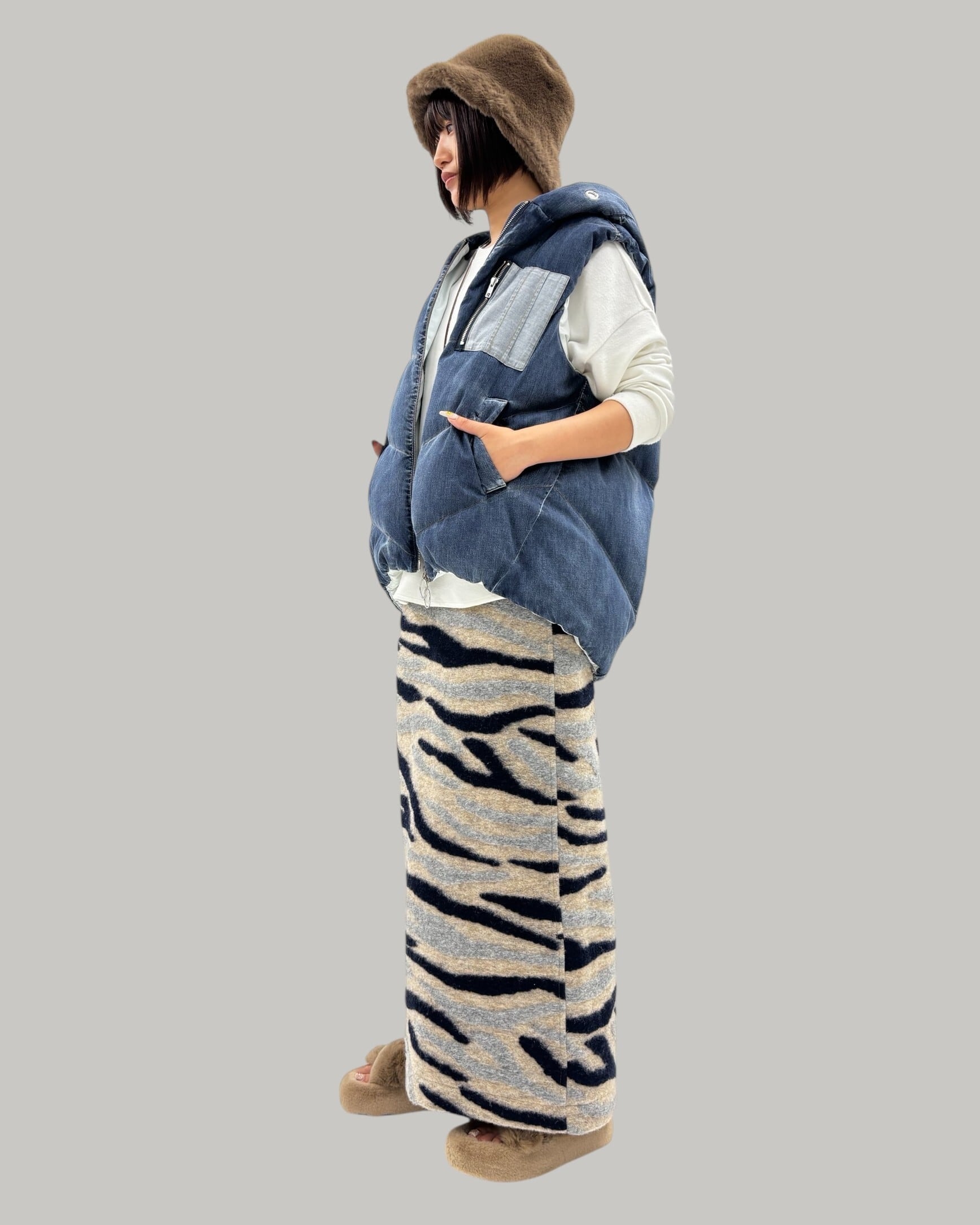 SALE【ayane】ダンガリーダウンベスト 875823 アヤン | red earth