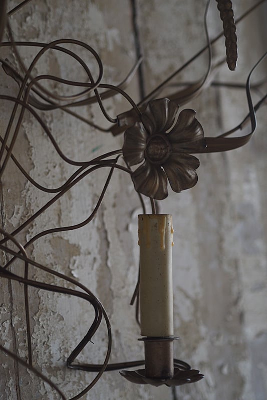 広がる麦穂とお花 大きな壁掛けオブジェ-antique brass wall