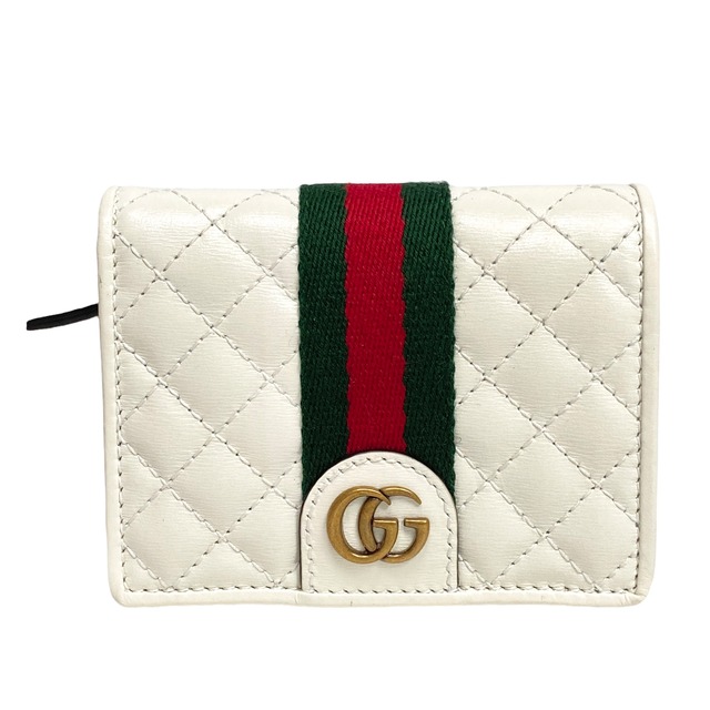 GUCCI グッチ GGマーモント シェリー ホワイト コンパクトウォレット レザー 7803-202207