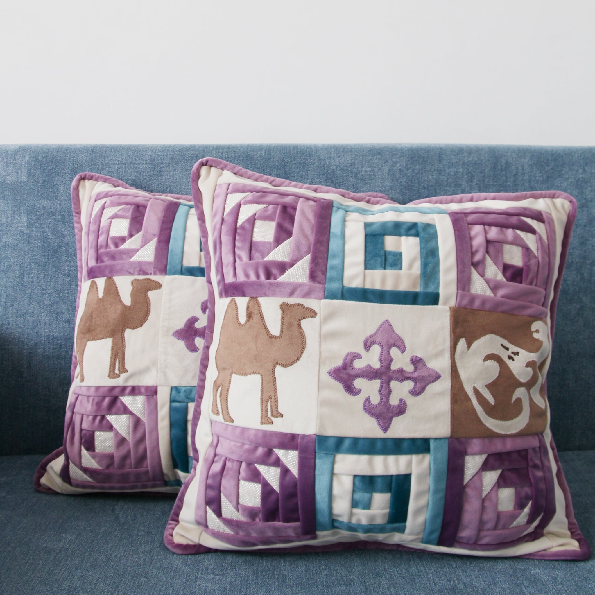 番組紹介！】入荷しました！パープル もっちりパッチワーククッション