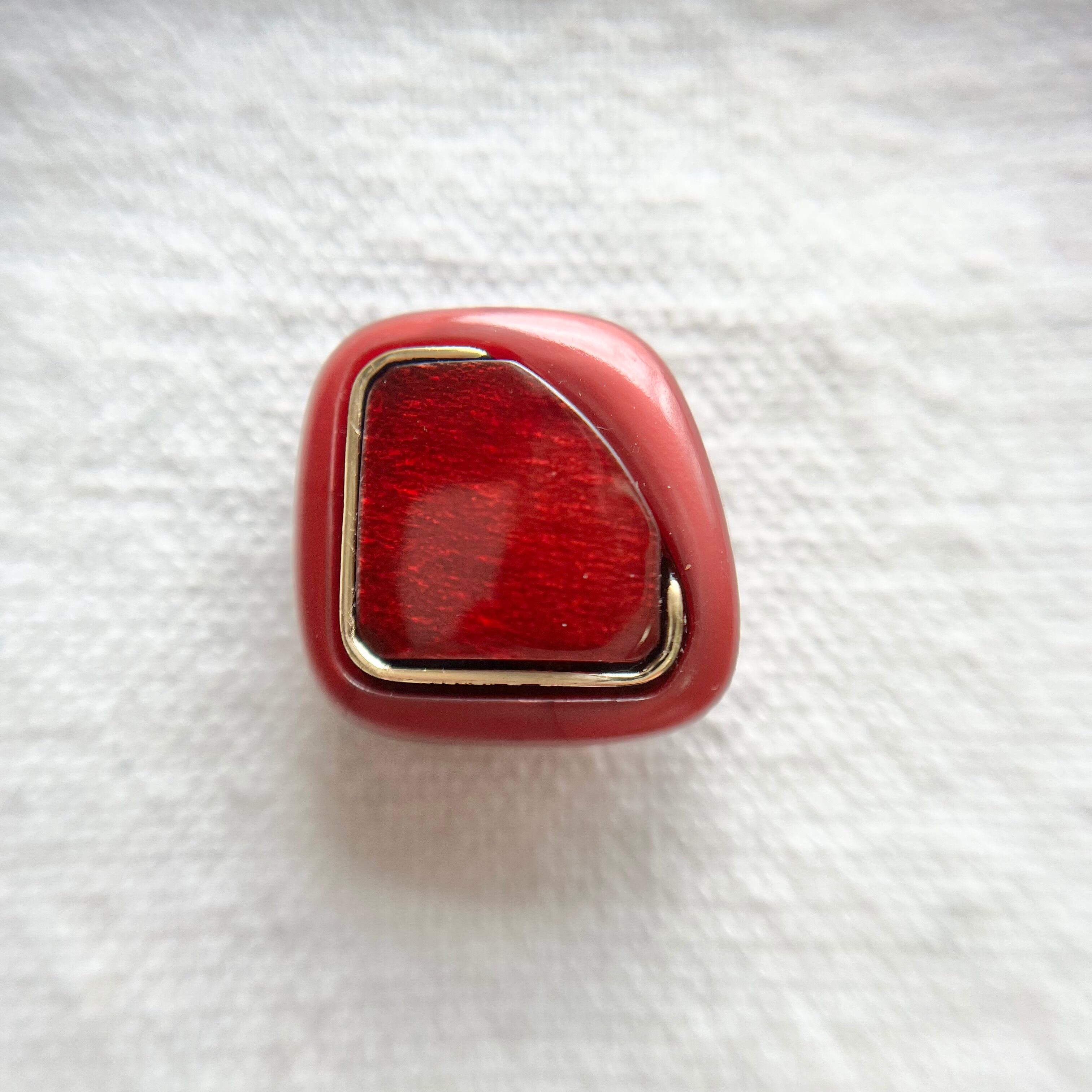 ●『2個セット』スクエア シャイニーボルドー×ボルドー 20.5㎜