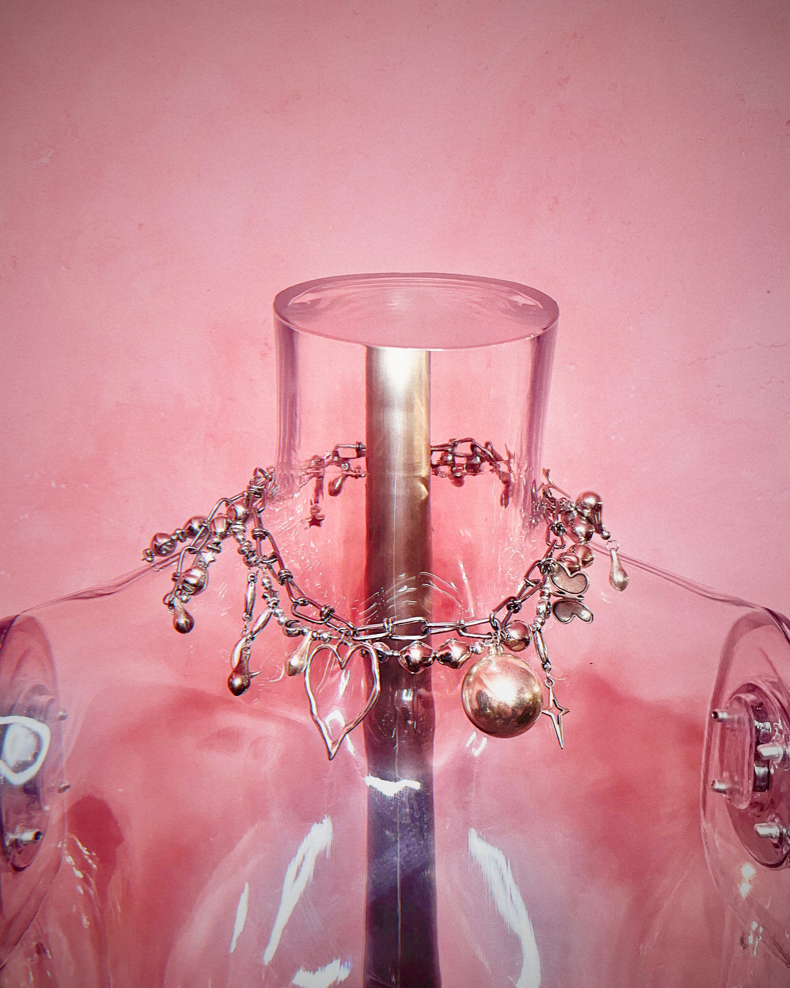 Chunky Charm Necklace〈Silver〉