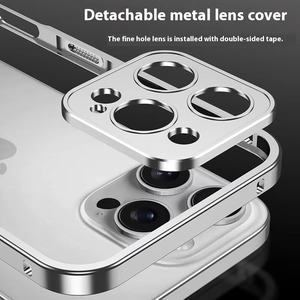 ◆iPhone 16/15/14/13/Pro/Pro Max/Plus/e◆Lock Metal Frame + Camera Cover Case / ロック メタルフレーム + カメラ カバー スマホケース