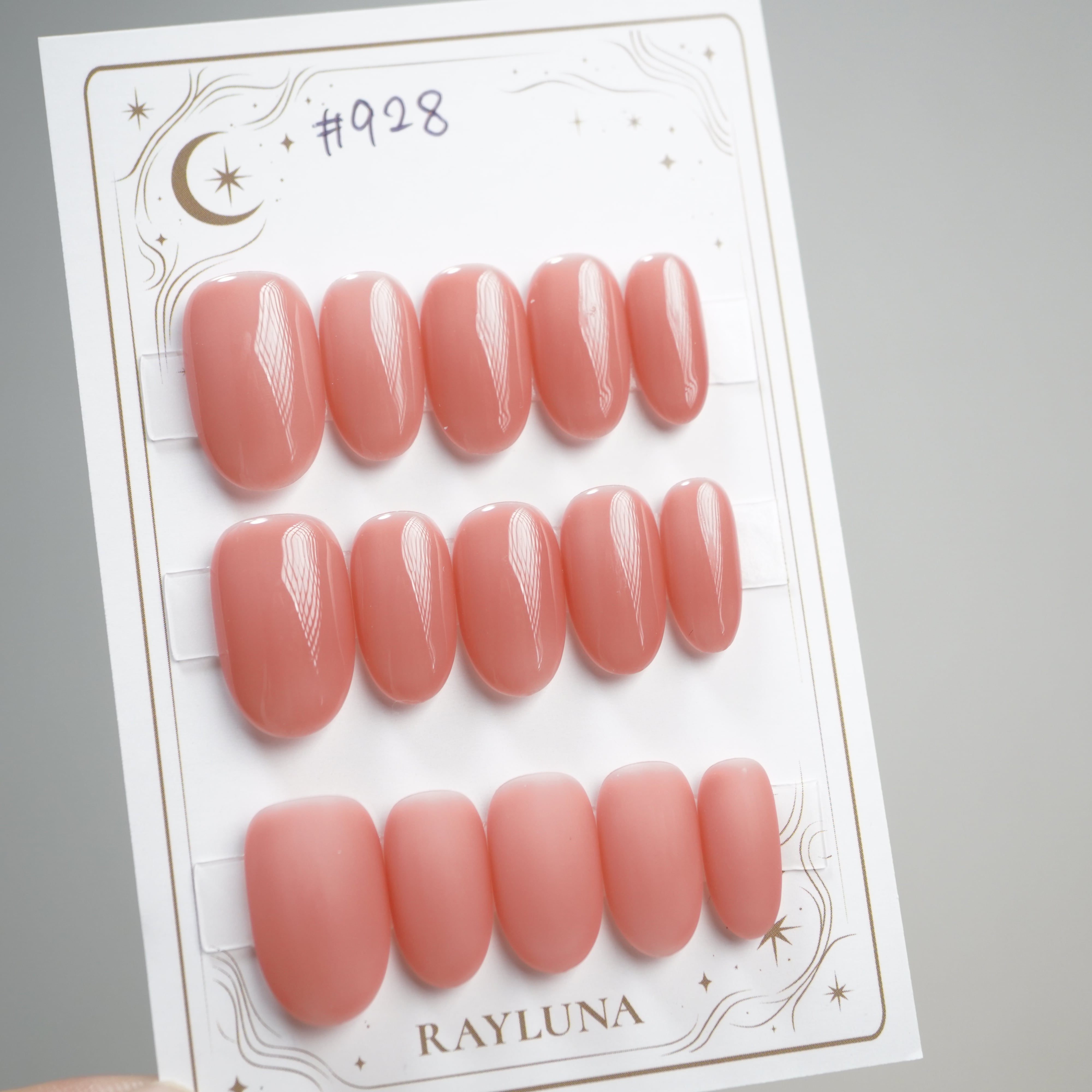 【#928】繰返し使える15枚セット【プレミアム】ネイルチップ/5本 艶なし/ミディアム オーバル/XY488