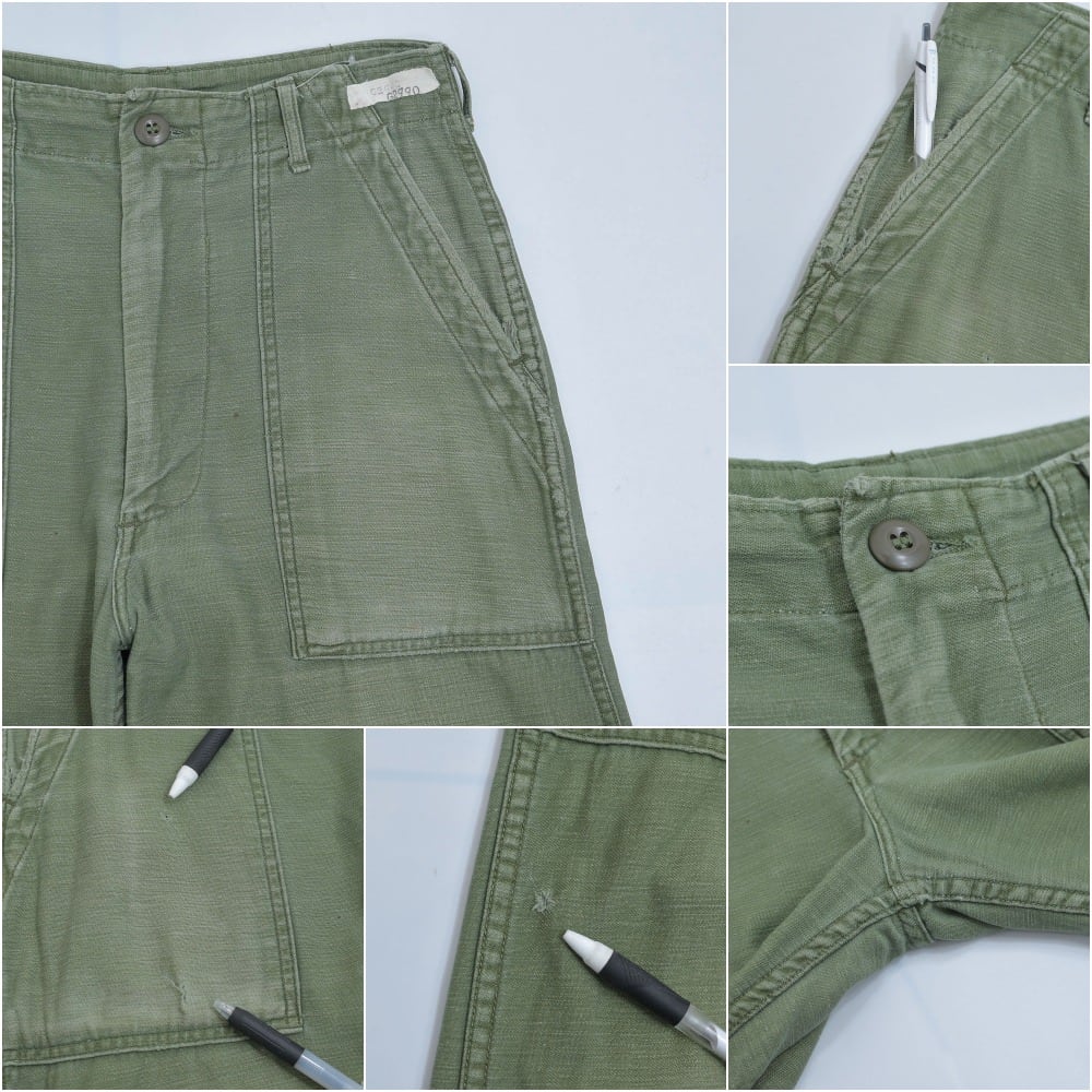 60s U.S.ARMY アメリカ軍 コットンサテンベイカー パンツ 60s U.S.ARMY アメリカ軍 コットンサテンベイカー パンツ