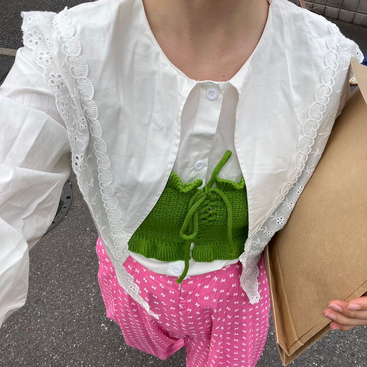 ビッグカラーリブレースブラウス_LN02676