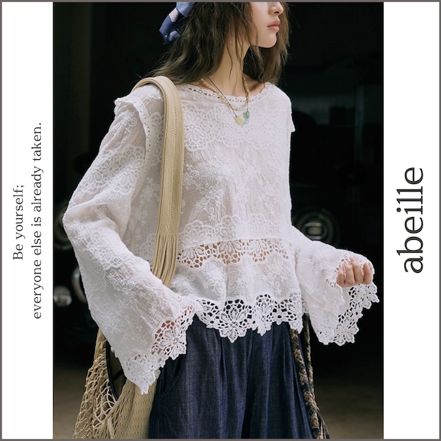 floral lace pullover 13797