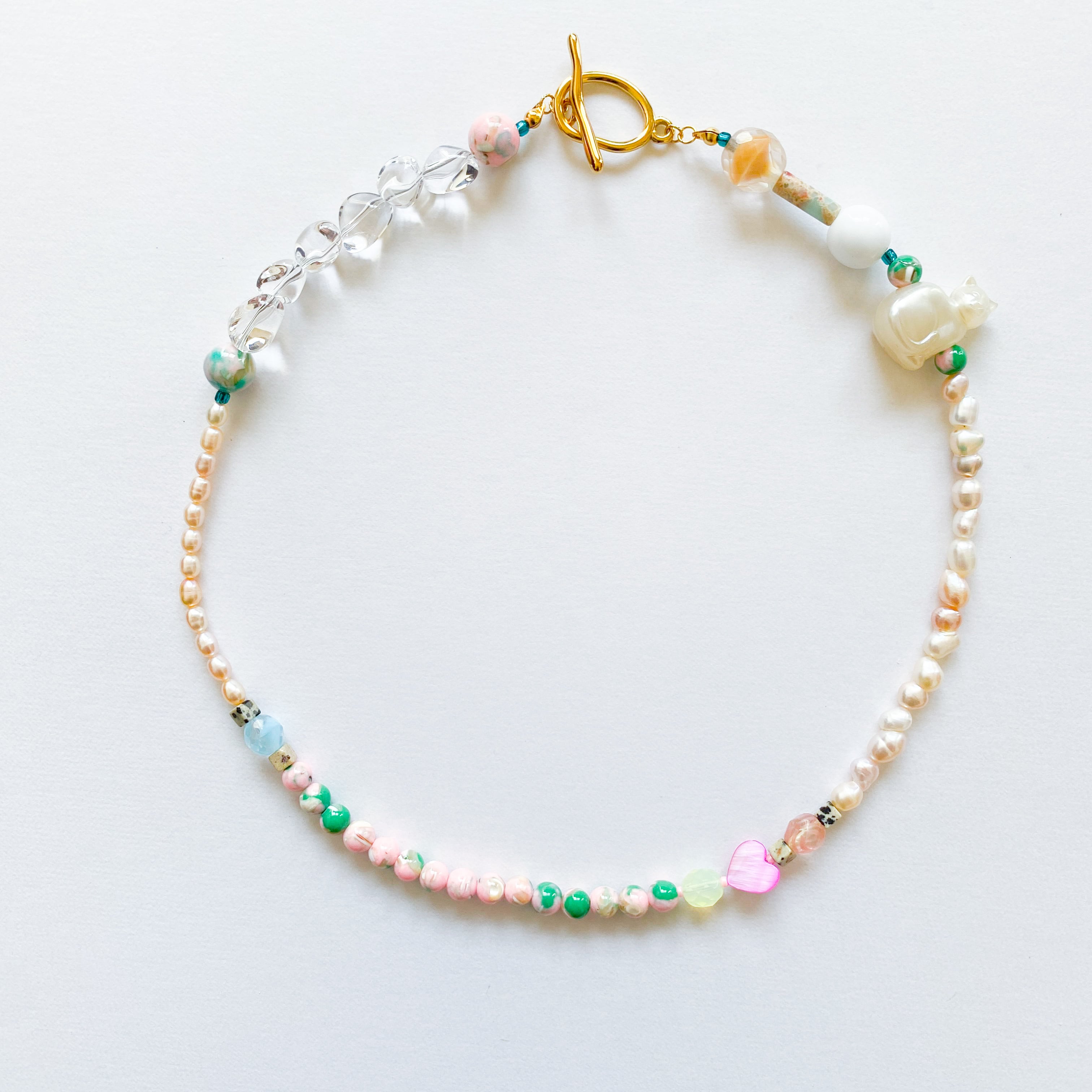 淡水パールとビーズのネックレス(たまに天然石）