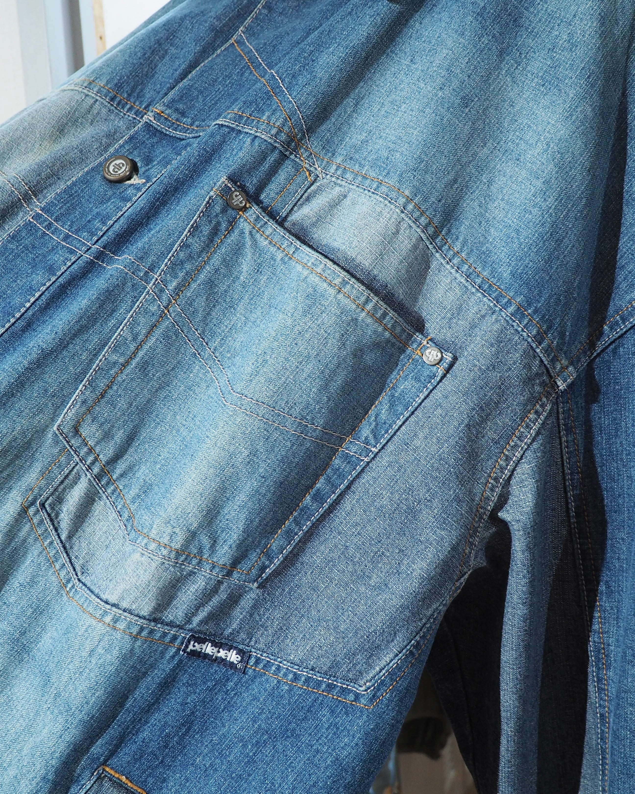 1990s " pellepelle " Special Rebuiling Over silhouette vintage Denim jacket