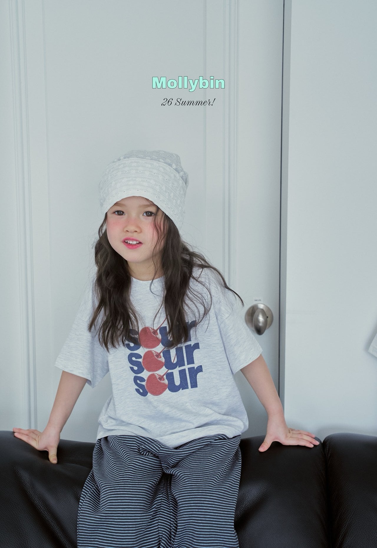 Mollybin】トルムンチTシャツ メランジチェリー 80cm〜130cm | 韓国