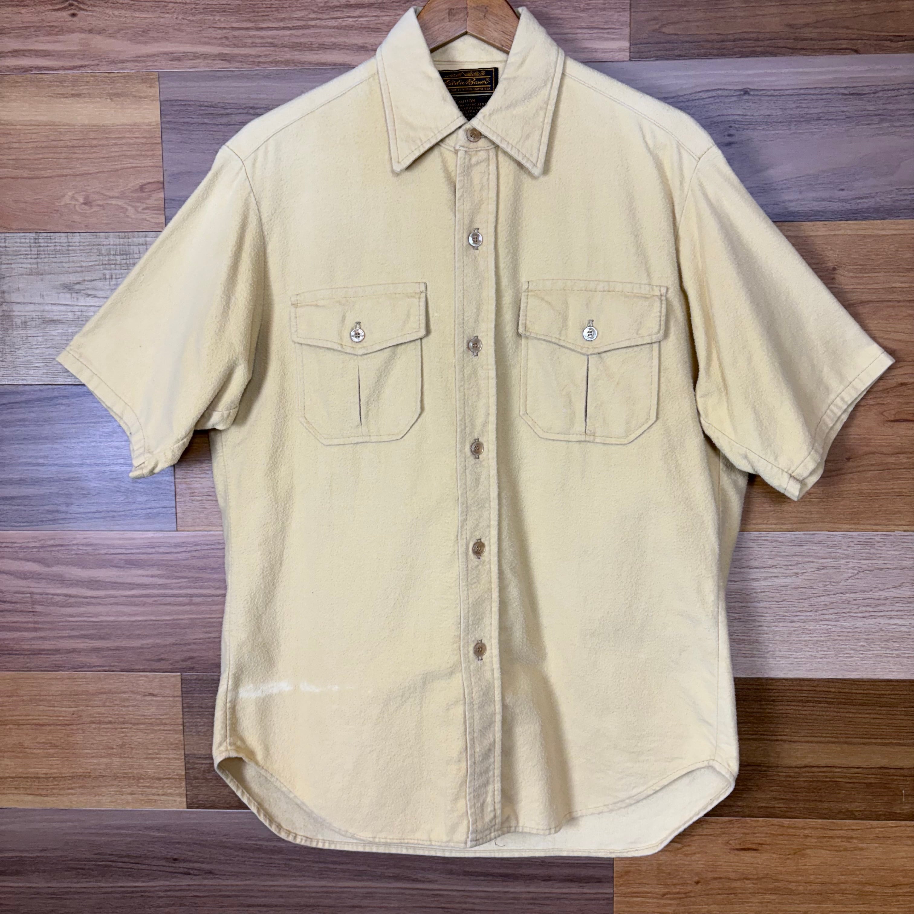 80s Eddie Bauer エディーバウアー 黒タグ シャモアクロス 半袖