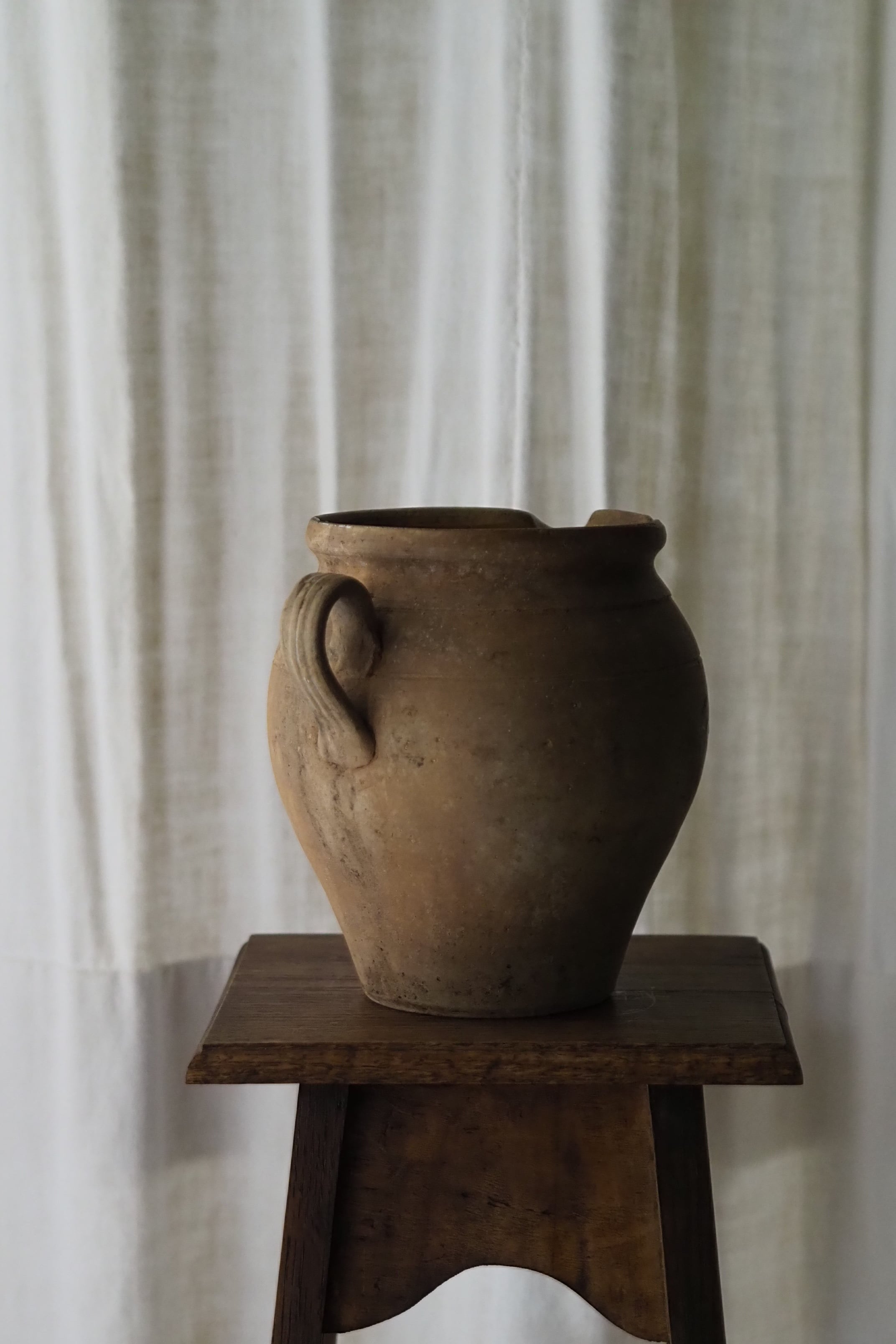 アンティーク素焼きの水差し-antique pottery pitcher