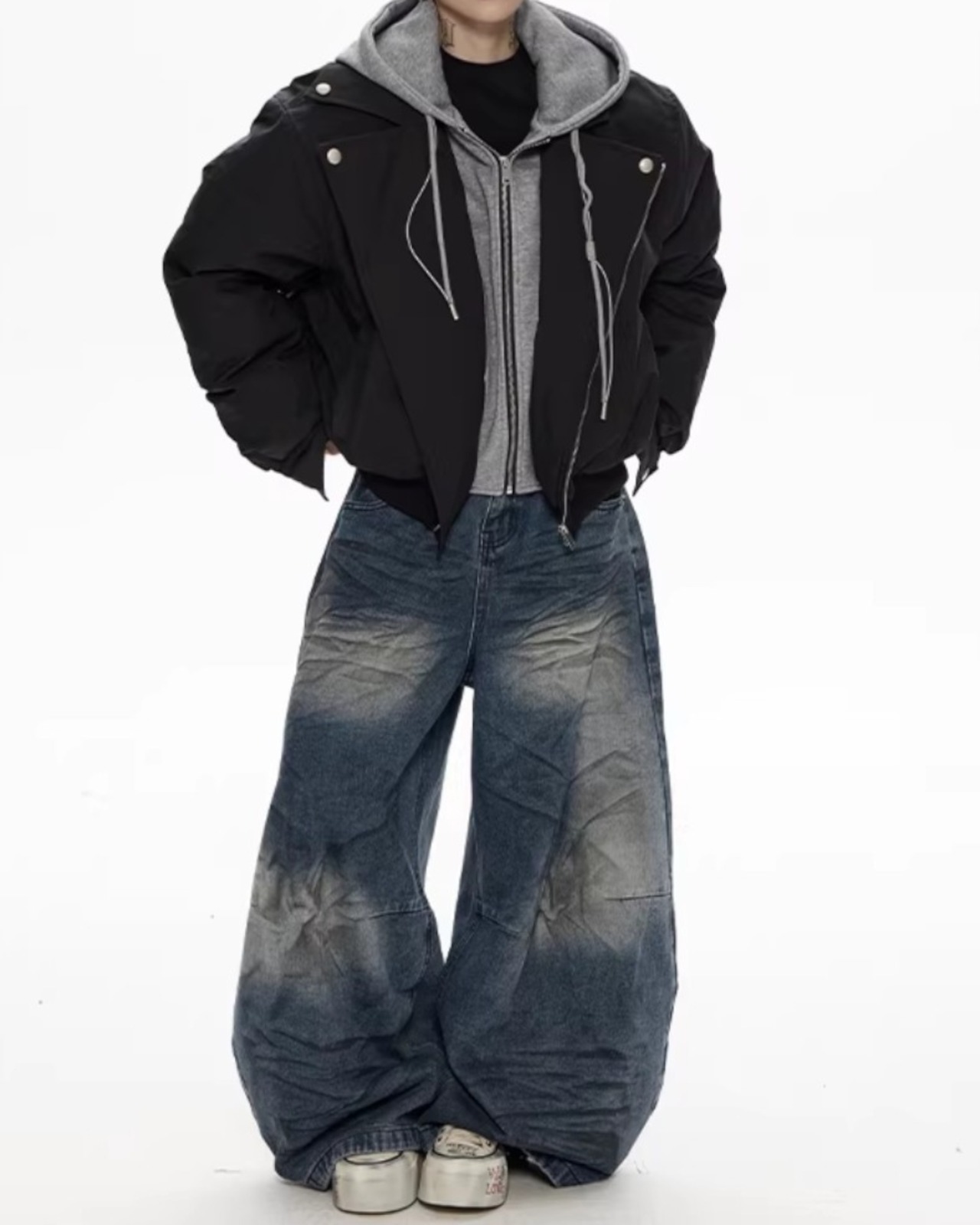 ジップアップショート丈フード付きジャケット 2color A0751 - 8