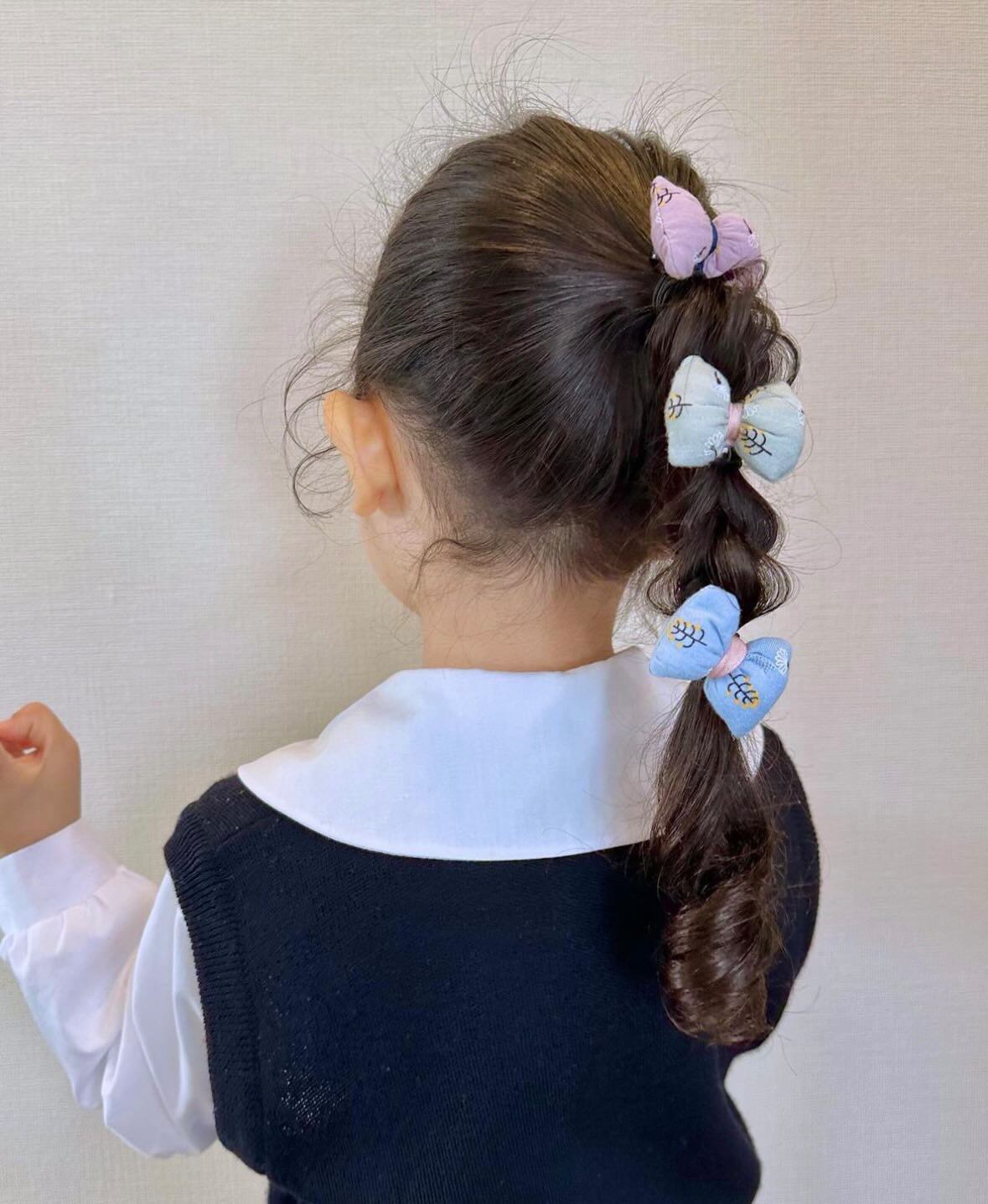 【即納】5点セットトントンリボンヘアゴム