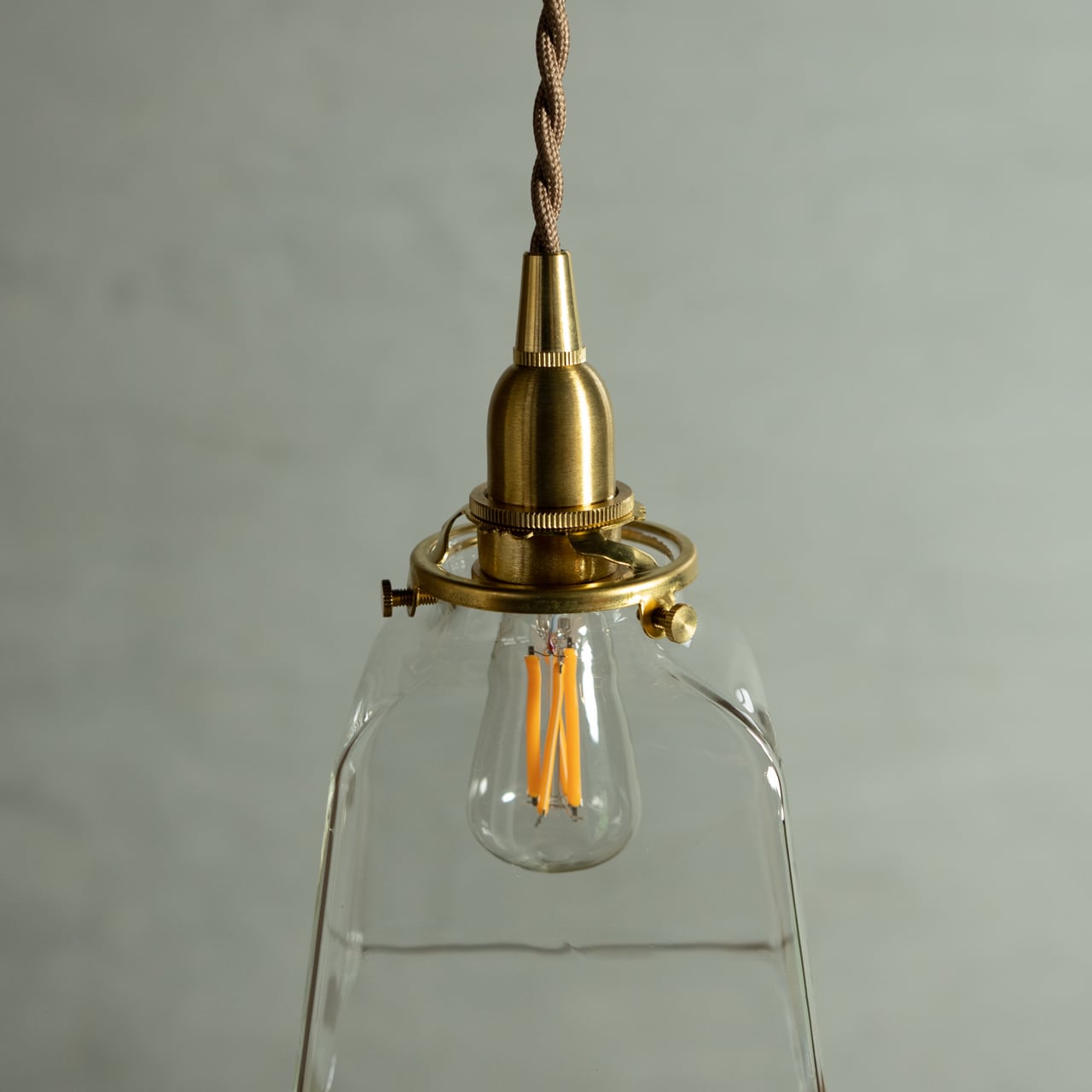 90s ガラスランプシェードスタンドライト Glass Lamp Shade / ガラス ランプ シェード プリズム クリア