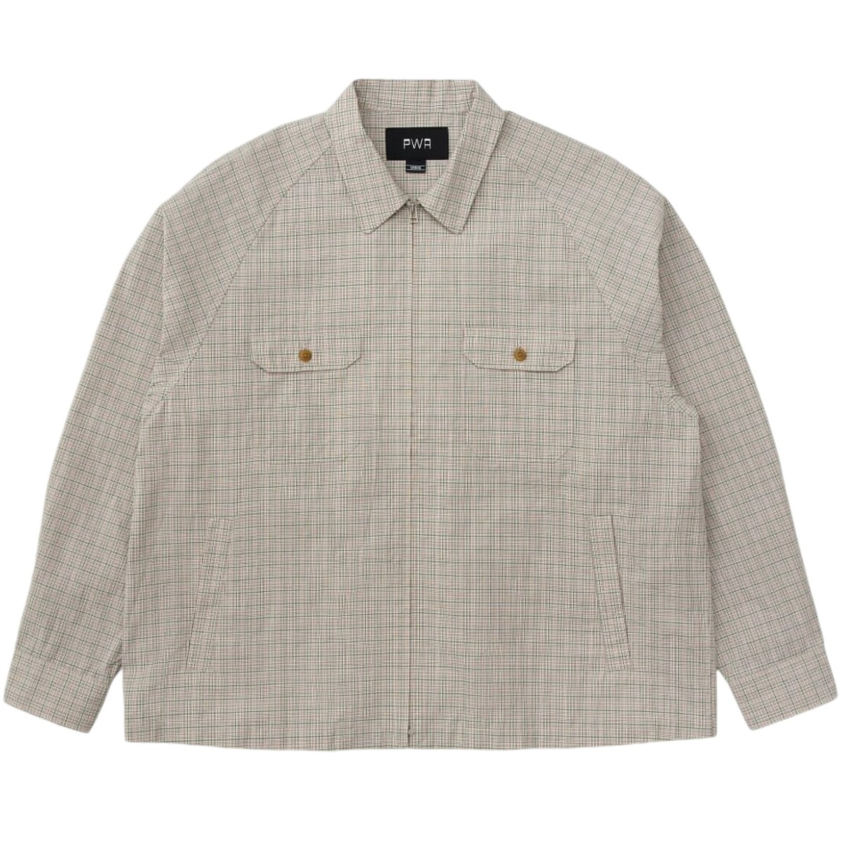 PWA / DRY ZIP-UP SWING SHIRT BEIGE CHECK | THE NEWAGE CLUB