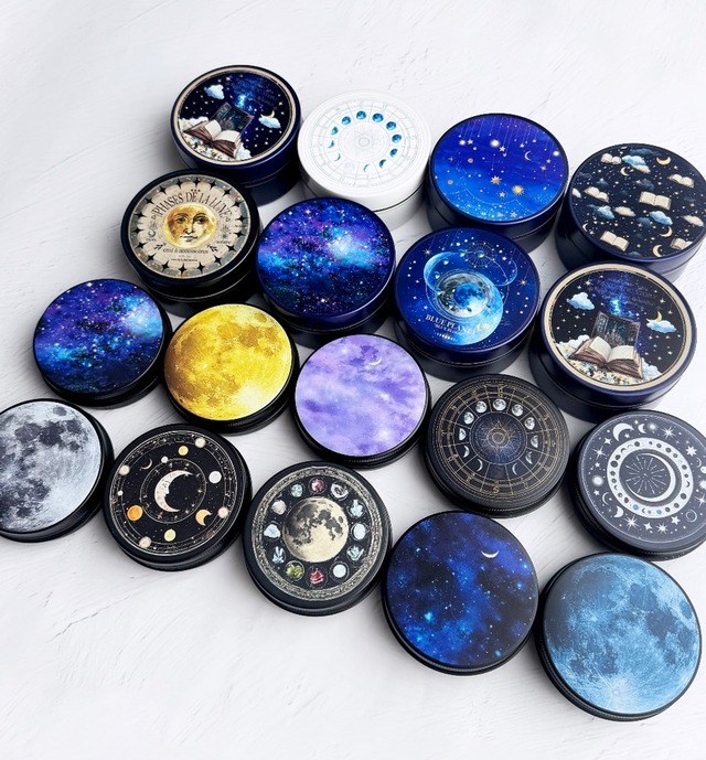 【SALE】星空と夜空と天体柄のアルミ缶