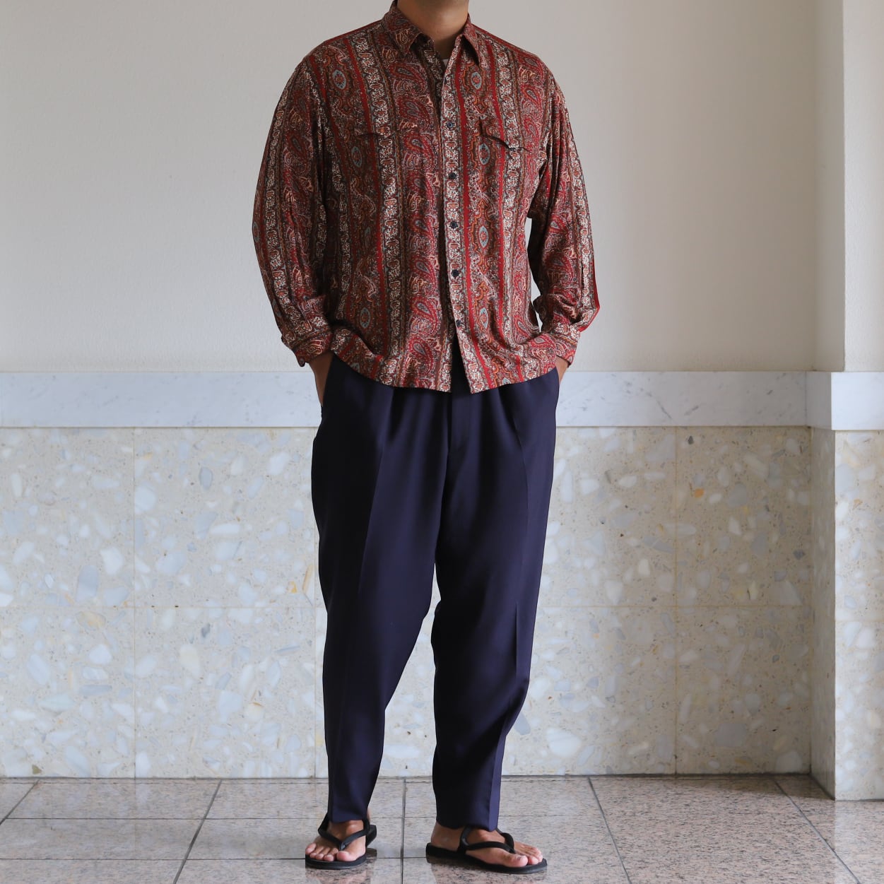 極美品】90s Ralph Lauren special rayon shirt big size L/S 