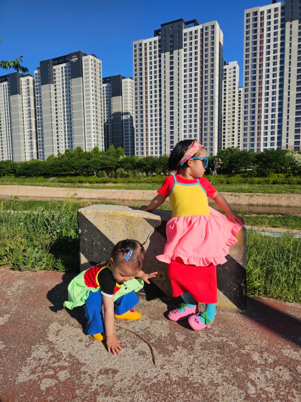 Wonder Land Layerd One-piece / Yellow+Pink Check